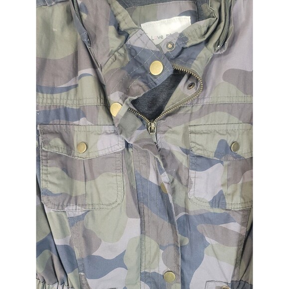 love me now womens camo print jacket size large pockets military style - Picture 10 of 10